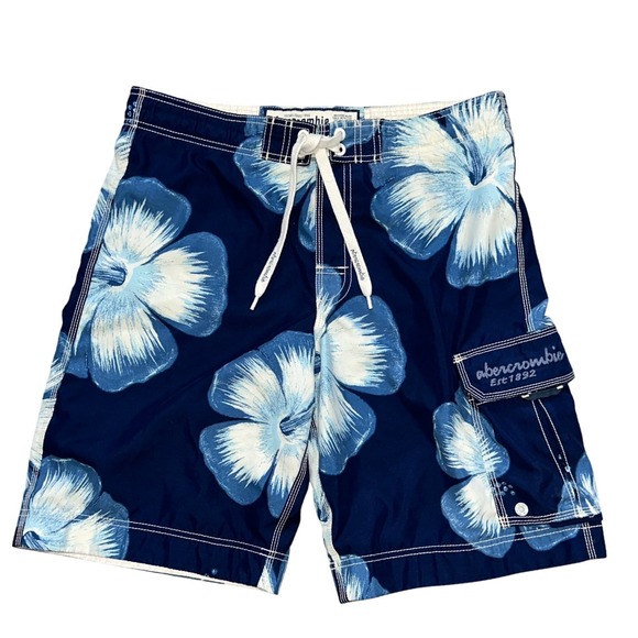 Abercrombie & Fitch Other - Abercrombie Mens XL Board Shorts Navy Blue Floral Swim Trunks Y2K VTG Surfcore